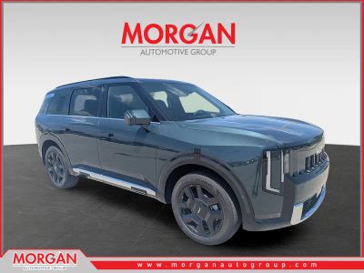 2027 Kia Telluride Hybrid SX in Black Jade Green — front three-quarter view