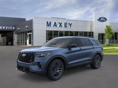 2026 Ford Explorer ST in Vapor Blue Metallic — front three-quarter view