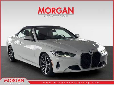 2024 BMW 4 Series 430i in Alpine White — front three-quarter view