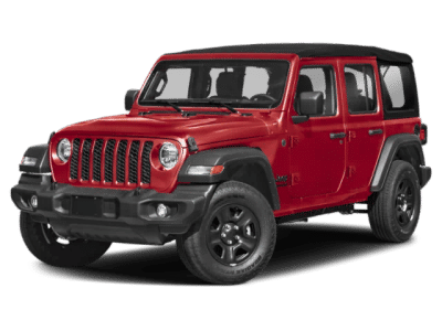 2026 Jeep Wrangler Rubicon X in Red — front three-quarter view