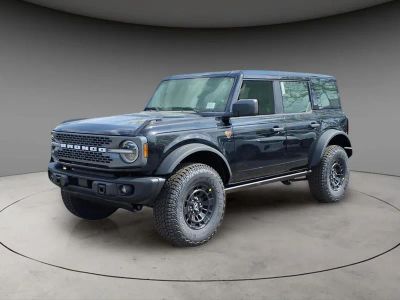 2026 Ford Bronco Badlands in Shadow Black — front three-quarter view