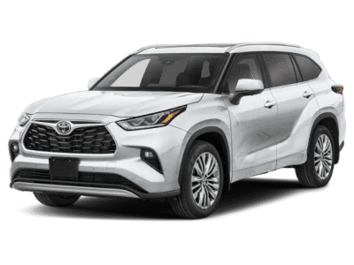 2026 Toyota Highlander Platinum in Wind Chill Prl — front three-quarter view