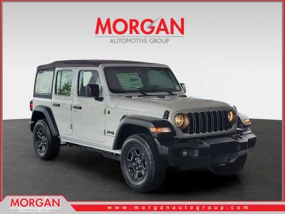 2026 Jeep Wrangler Sport in Bright White Clearcoat — front three-quarter view