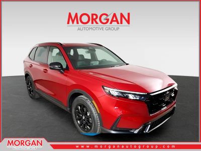 2026 Honda CR-V Hybrid Sport-L in Radiant Red Metallic — front three-quarter view