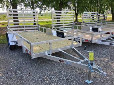 2027 Mid Michigan Trailers 6x10 SA, LED Lights, 15" Wheels — front three-quarter view