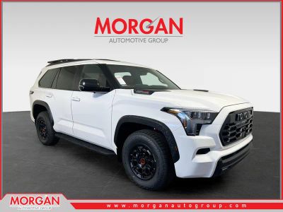 2026 Toyota Sequoia TRD Pro in Ice Cap — front three-quarter view