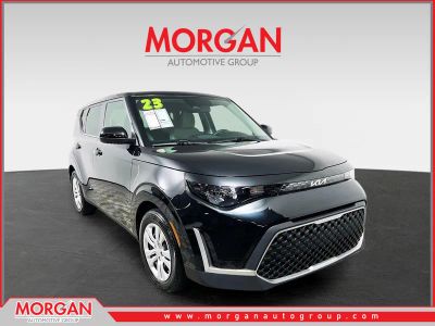 2023 Kia Soul LX in Black — front three-quarter view