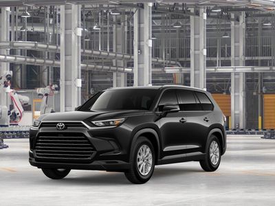 2026 Toyota Grand Highlander Hybrid XLE in Midnight Black Metallic — front three-quarter view