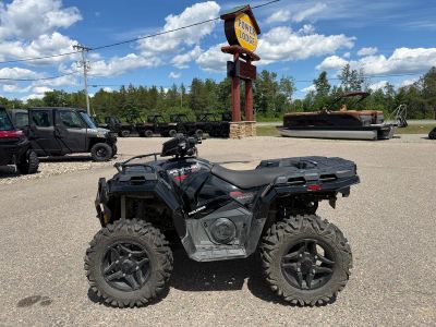 2025 Polaris Sportsman 570 Trail A25SHY57AL in Onyx Black — front three-quarter view