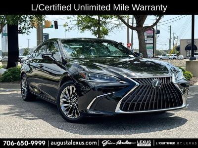 2024 Lexus ES 350 Ultra Luxury L/CERTIFIED in Obsidian — front three-quarter view