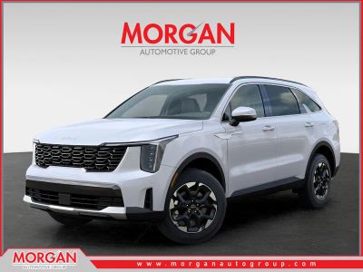 2026 Kia Sorento S in Glacial White Pearl — front three-quarter view