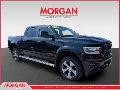 2023 Ram 1500 Laramie in Diamond Black Crystal Pearlcoat — front three-quarter view