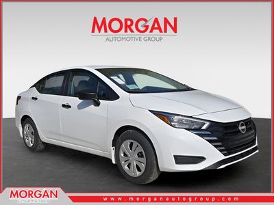 2025 Nissan Versa 1.6 S in White — front three-quarter view