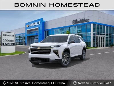 2026 Chevrolet Traverse LT in Summit White — front three-quarter view