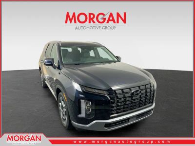 2025 Hyundai Palisade SEL Premium 7P in Moonlight Cloud — front three-quarter view