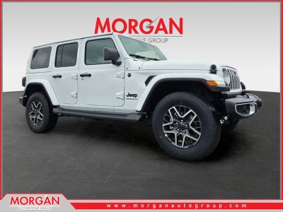 2026 Jeep Wrangler Sahara in White/off-white — front three-quarter view