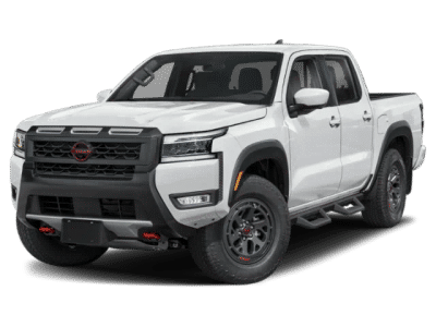 2026 Nissan Frontier PRO-X in White — front three-quarter view
