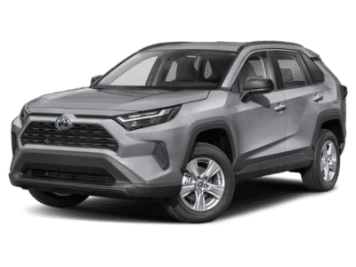 2024 Toyota RAV4 Hybrid LE in Silver Sky Metallic — front three-quarter view
