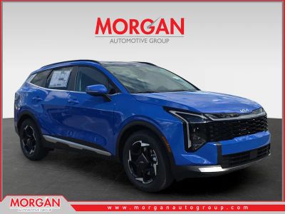 2026 Kia Sportage EX in Nebular Blue — front three-quarter view