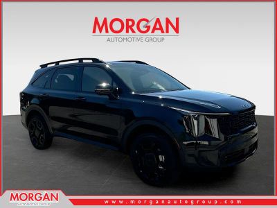 2026 Kia Sorento X-Line SX Prestige in Black — front three-quarter view