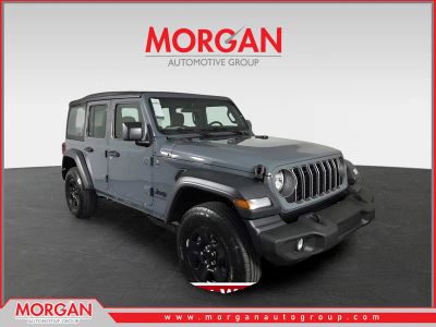 2026 Jeep Wrangler Sport in Gray — front three-quarter view