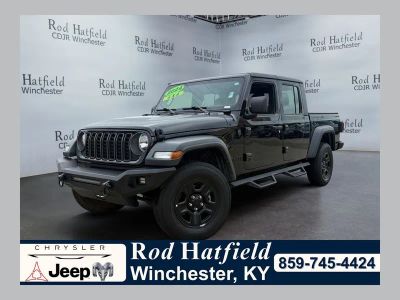 2024 Jeep Gladiator Sport in Black Clearcoat — front three-quarter view