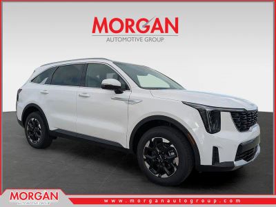 2026 Kia Sorento S in Glacial White Pearl — front three-quarter view