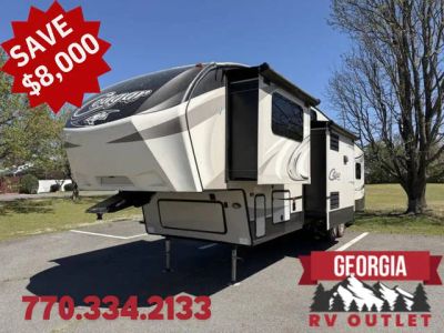 2017 Keystone Cougar 337FLS — front three-quarter view