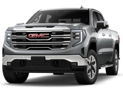 2026 GMC Sierra 1500 SLT in Sterling Metallic — front three-quarter view