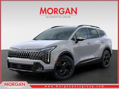 2026 Kia Sportage Plug-In Hybrid X-Line Prestige in Gray — front three-quarter view