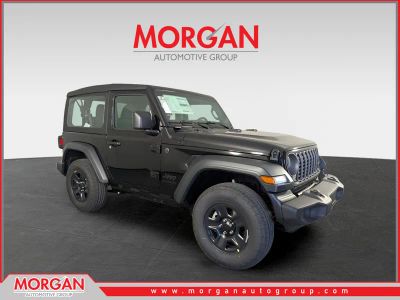 2026 Jeep Wrangler Sport in Black — front three-quarter view