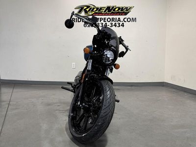 2025 Indian Motorcycle Sport Scout Limited +Tech Storm Blue in STORM BLUE — front three-quarter view