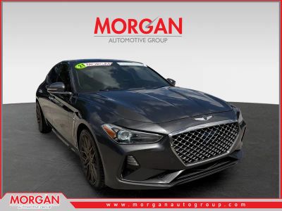 2021 Genesis G70 2.0T in Himalayan Gray — front three-quarter view
