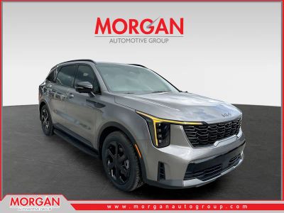 2026 Kia Sorento Hybrid X-Line SX Prestige in Volcanic Sand — front three-quarter view