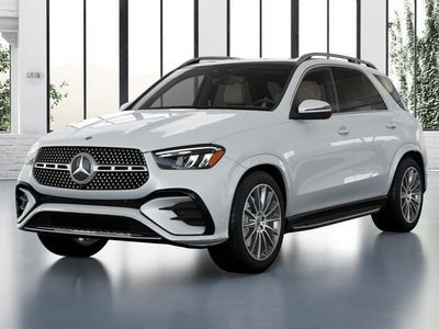 2026 Mercedes-Benz GLE 350 in MANUFAKTUR Moonlight White Metallic — front three-quarter view