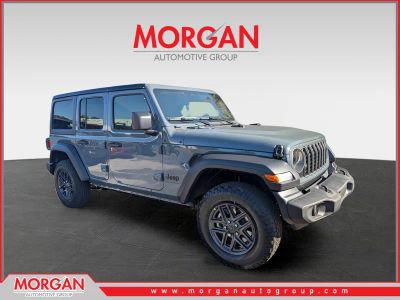 2026 Jeep Wrangler Sport S in Gray — front three-quarter view