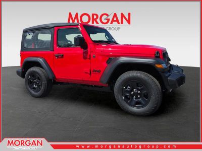 2026 Jeep Wrangler Sport in Red — front three-quarter view