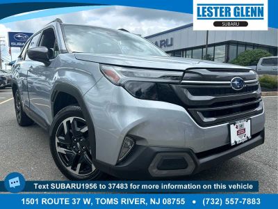 2025 Subaru Forester Limited in Ice Silver Metallic — front three-quarter view