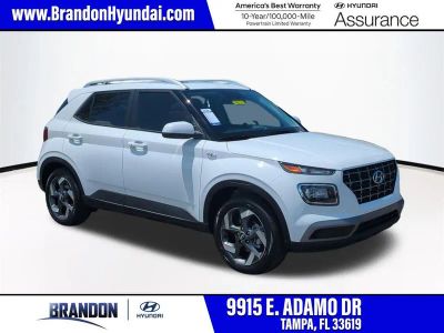 2026 Hyundai VENUE SEL in White — front three-quarter view