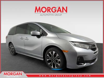 2026 Honda Odyssey Elite in Solar Silver Metallic — front three-quarter view