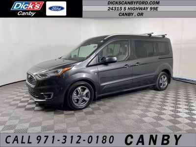 2019 Ford Transit Connect Wagon Titanium in Gray — front three-quarter view