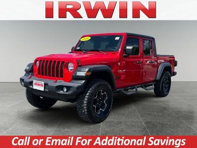 2020 Jeep Gladiator Sport S in Firecracker Red Clearcoat — front three-quarter view