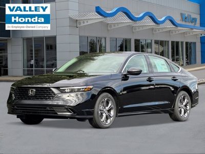 2026 Honda Accord Hybrid EX-L in Crystal Black Pearl — front three-quarter view