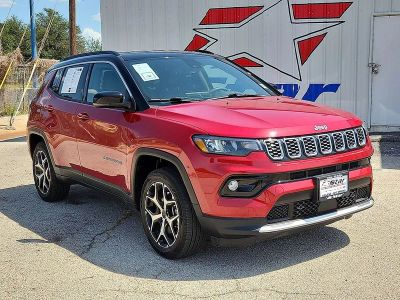 2025 Jeep Compass Limited in Red Hot Pearlcoat — front three-quarter view
