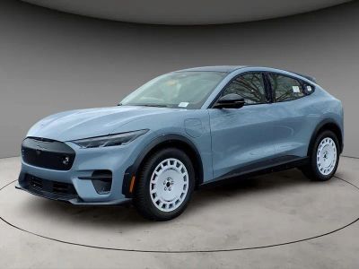 2026 Ford Mustang Mach-E GT in Gray Metallic — front three-quarter view