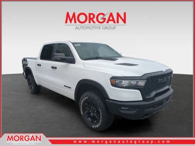 2026 Ram 1500 Rebel in White — front three-quarter view
