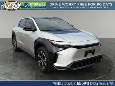 2023 Toyota bZ4X XLE in Elemental Silver — front three-quarter view
