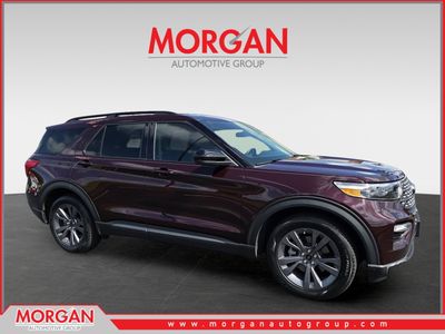2023 Ford Explorer XLT in Red — front three-quarter view