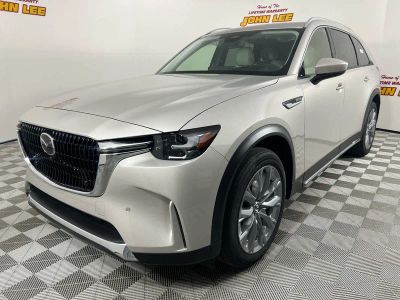 2026 Mazda Mazda CX-90 3.3 Turbo Premium Plus AWD in Platinum Quartz Metallic — front three-quarter view