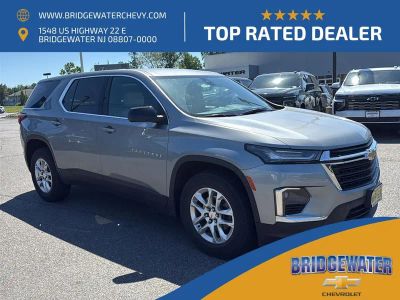2023 Chevrolet Traverse LS in Sterling Gray Metallic — front three-quarter view